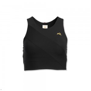 Tracksmith Bell Lap Oberteile Damen Schwarz | 906SZRNXU