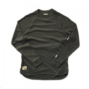 Tracksmith Downeaster Crew Sweatshirt Damen Olivgrün | 349MZBVJA