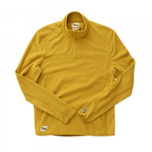 Tracksmith Franklin Quarter Snap Sweatshirt Herren Gold | 642BDRNUV