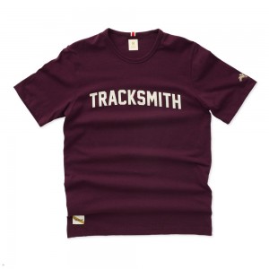 Tracksmith Grayboy T-Shirt Herren Bordeaux Weiß | 134FAPGYJ