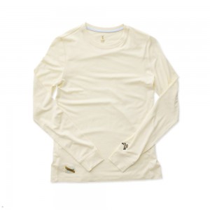 Tracksmith Harrier Long Sleeve Hemd Damen Weiß | 057DRFVKQ