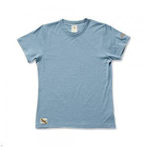 Tracksmith Harrier T-Shirt Damen Blau | 230HKPAOL