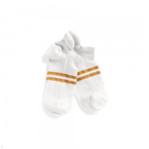 Tracksmith Merino No Show Socken Weiß Gold | 409ZALSCV