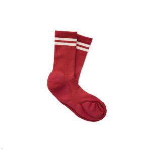 Tracksmith Merino Tube Socken Rot Weiß | 563YLIJQC