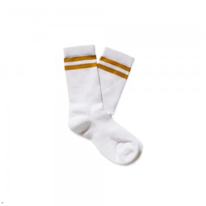 Tracksmith Merino Tube Socken Weiß Gold | 607TRWUDM