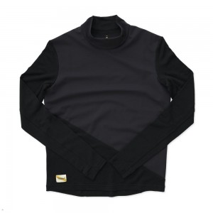 Tracksmith NDO Wind-Block Mockneck Hemd Herren Schwarz | 759ENQZHY