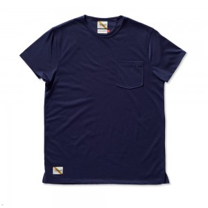 Tracksmith Run Cannonball Run T-Shirt Herren Navy | 278KDFZEN