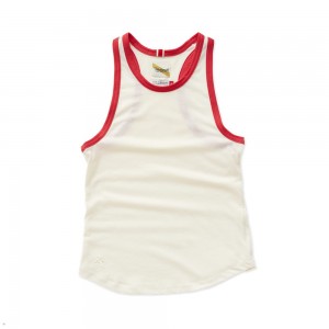 Tracksmith Run Cannonball Run Tanktop Damen Weiß Rot | 096FWIDPN