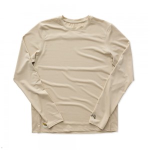 Tracksmith Session Long Sleeve Hemd Herren Beige | 532OBLHCZ