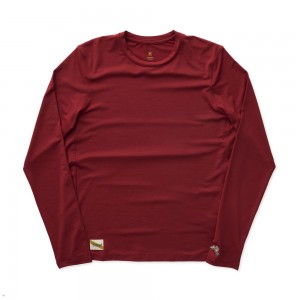 Tracksmith Session Long Sleeve Hemd Herren Rot | 768VTWARI