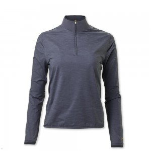 Tracksmith Session Quarter Zip Sweatshirt Damen Grau | 743JSRLMK