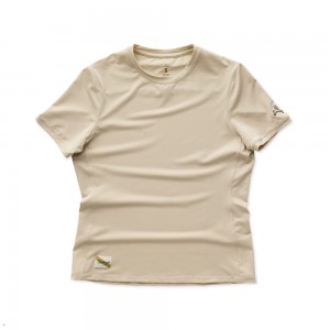 Tracksmith Session T-Shirt Damen Beige | 041PKYIHQ