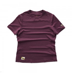 Tracksmith Session T-Shirt Damen Bordeaux | 736UABWTO