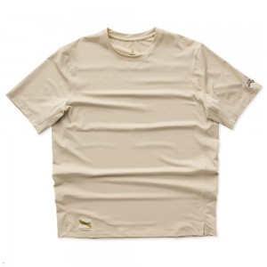 Tracksmith Session T-Shirt Herren Beige | 391QLGUCA