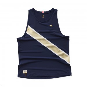 Tracksmith Strata Tanktop Herren Navy Gold | 437NFERAG