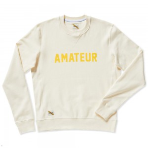 Tracksmith Trackhouse Crew Amateur Sweatshirt Herren Beige | 690XJVFIM