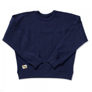 Tracksmith Trackhouse Crew Sweatshirt Damen Navy | 210MCVBHE