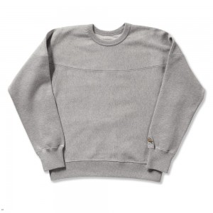 Tracksmith Trackhouse Crew Sweatshirt Damen Grau | 831XQUOBF