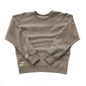 Tracksmith Trackhouse Crew Sweatshirt Damen Khaki | 167VWPBEK