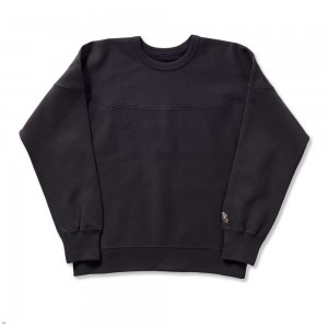 Tracksmith Trackhouse Crew Sweatshirt Damen Schwarz | 820WCTDUK