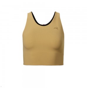 Tracksmith Turnover Crop Oberteile Damen Gelb | 361SDMOCG