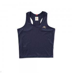 Tracksmith Twilight Crop Tanktop Damen Navy | 415BQFDRK