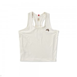 Tracksmith Twilight Crop Tanktop Damen Weiß | 738MXIRFG