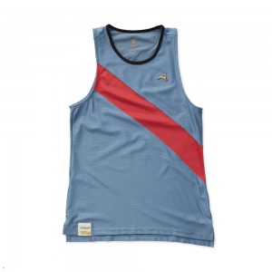 Tracksmith Van Cortlandt Tanktop Damen Blau Rot | 712VHPLZT