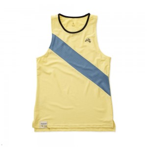 Tracksmith Van Cortlandt Tanktop Damen Gelb Blau | 321EDHLFG