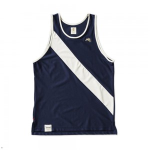 Tracksmith Van Cortlandt Tanktop Herren Navy Weiß | 451VACYZJ