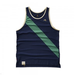 Tracksmith Van Cortlandt Tanktop Herren Navy Grün | 728USNTOJ