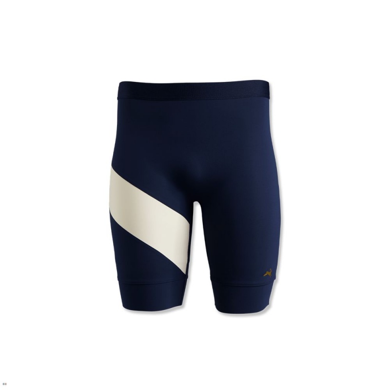 Tracksmith Allston Half Strumpfhose Herren Navy Weiß | 371UIKTDE