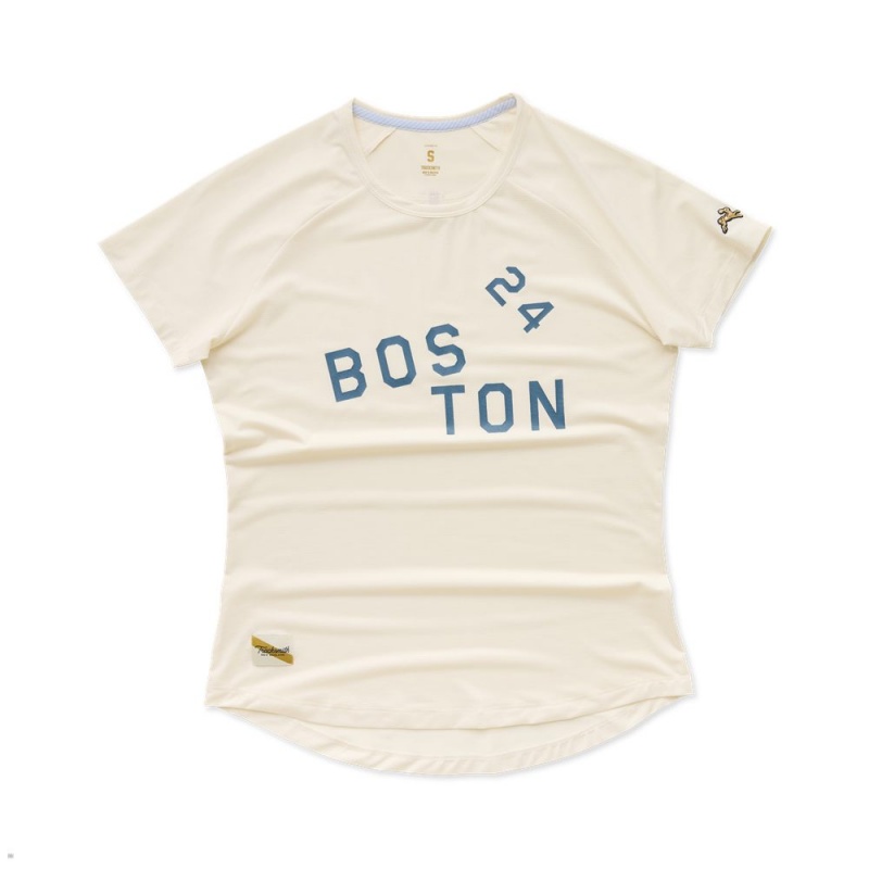 Tracksmith Boston T-Shirt Damen Weiß | 230JRCDML