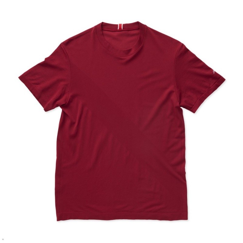 Tracksmith Cambridge T-Shirt Herren Bordeaux | 938RAVFWP