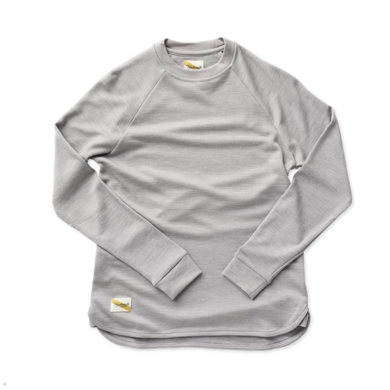 Tracksmith Downeaster Crew Sweatshirt Damen Grau | 901TMGABI