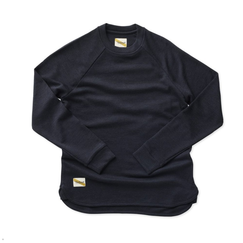 Tracksmith Downeaster Crew Sweatshirt Damen Navy | 481QLEZKN