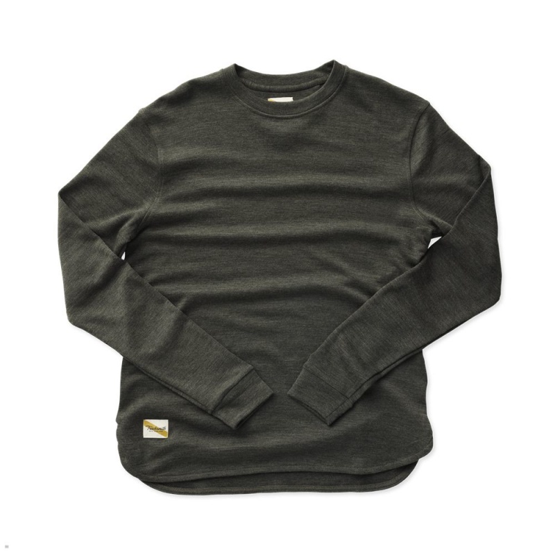 Tracksmith Downeaster Crew Sweatshirt Herren Olivgrün | 281HLBTNJ