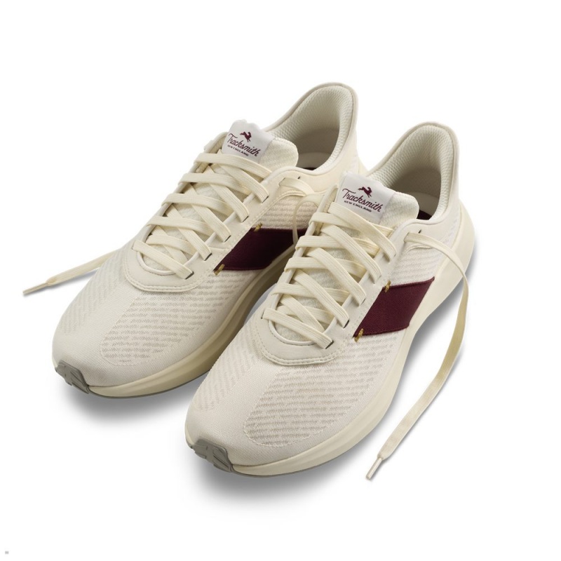 Tracksmith Eliot Runner Schuhe Damen Weiß Bordeaux | 485YODJGB