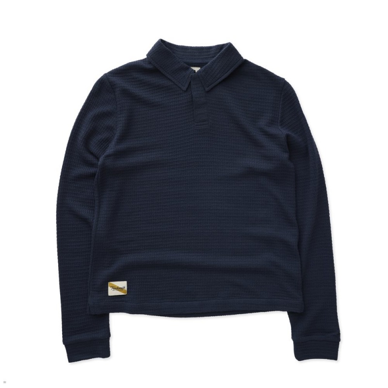 Tracksmith Fells Rugby Hemd Damen Navy | 824TIQODV