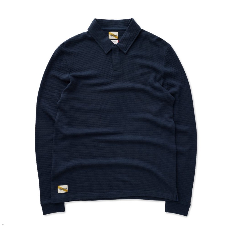 Tracksmith Fells Rugby Hemd Herren Navy | 298AXDTOQ