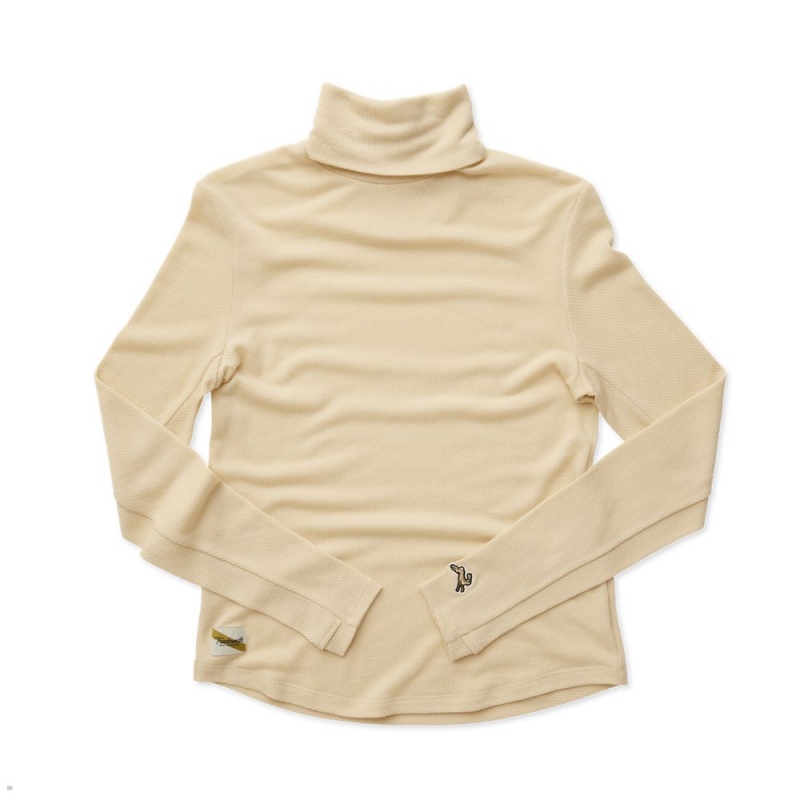 Tracksmith Fells Turtleneck Grundschicht Damen Beige | 509FANTOK