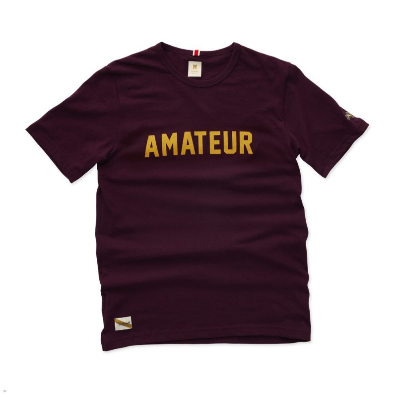 Tracksmith Grayboy Amateur T-Shirt Herren Bordeaux | 715DRCYIZ