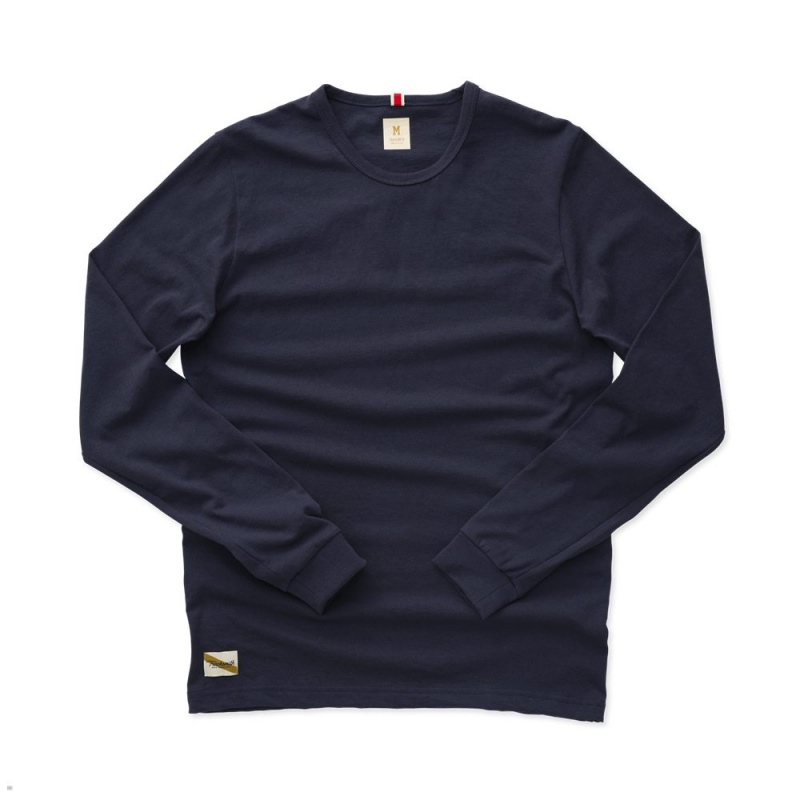 Tracksmith Grayboy Long Sleeve Hemd Damen Navy | 632MWXZAR