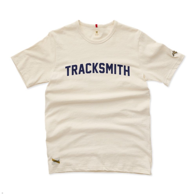 Tracksmith Grayboy T-Shirt Herren Weiß Navy | 205OPWZQU