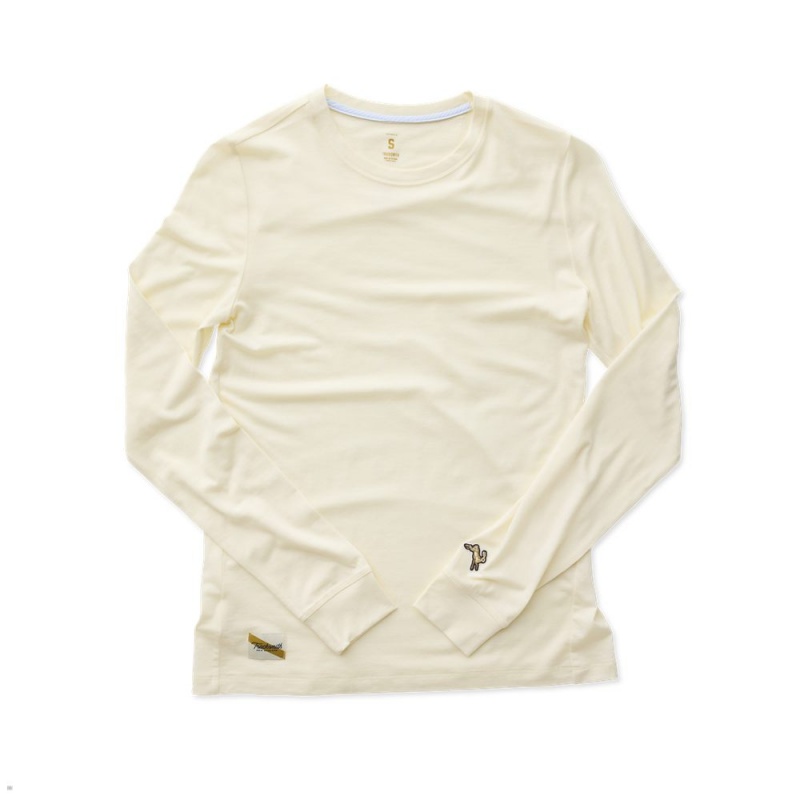 Tracksmith Harrier Long Sleeve Hemd Damen Weiß | 057DRFVKQ