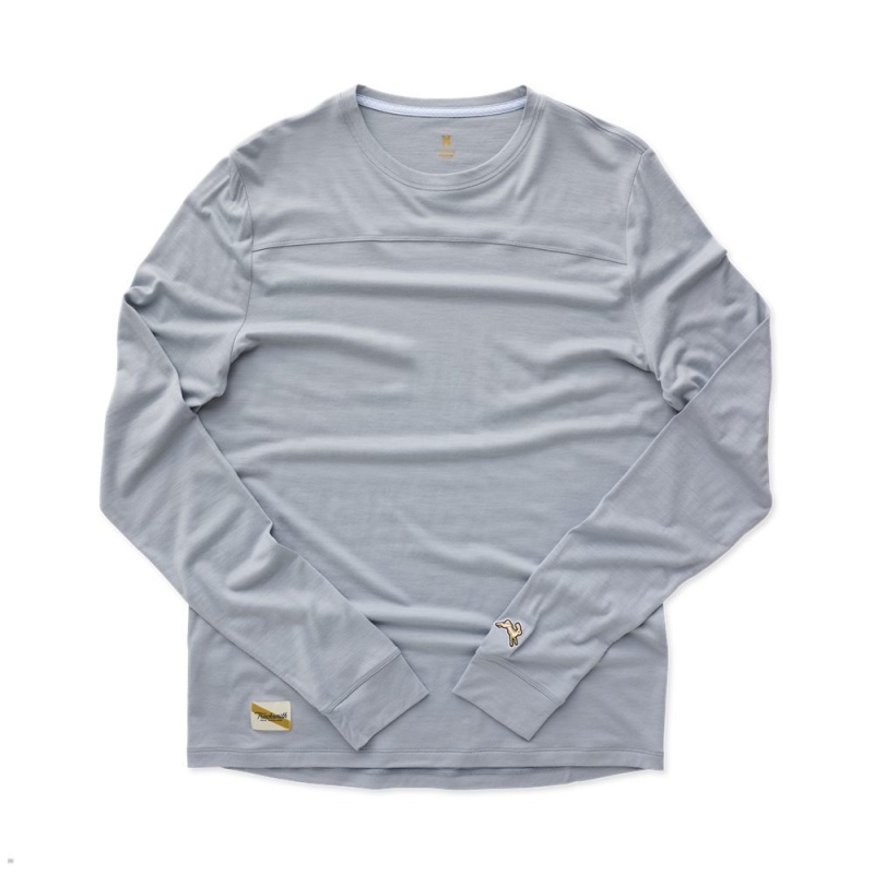 Tracksmith Harrier Long Sleeve Hemd Herren Hellblau | 306PBKROH