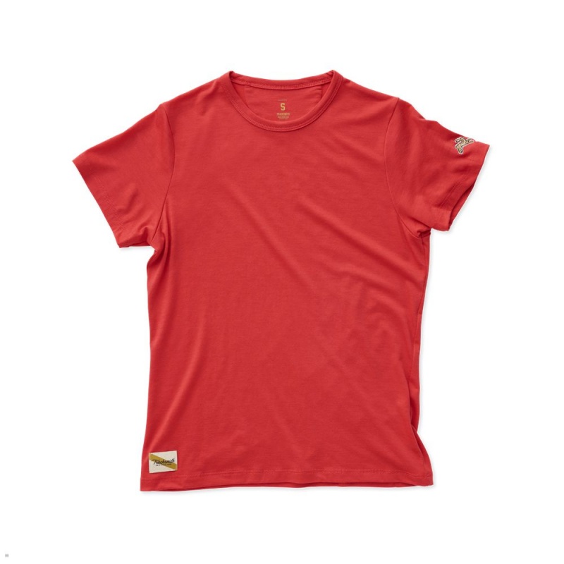 Tracksmith Harrier T-Shirt Damen Rot | 951AHTUMP