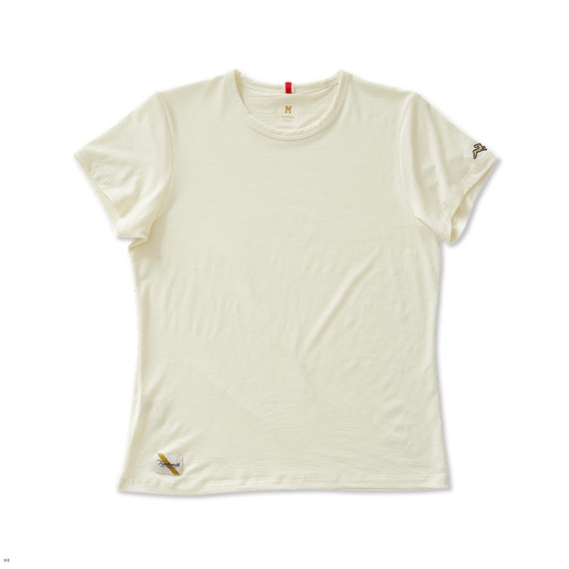 Tracksmith Harrier T-Shirt Damen Weiß | 380ODGCQU