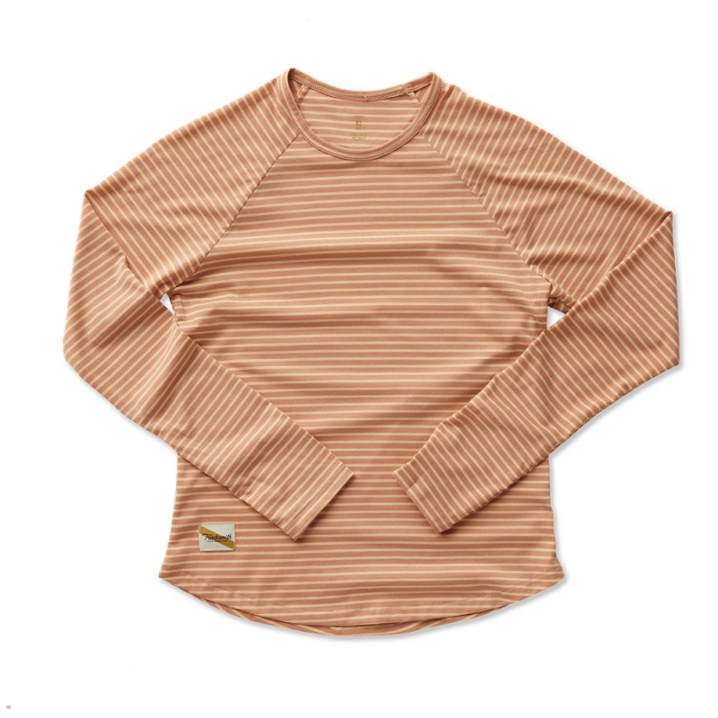 Tracksmith Horizon Long Sleeve Hemd Damen Orange | 539NCMOKL