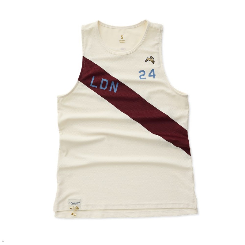 Tracksmith London Tanktop Damen Weiß Bordeaux | 290BVKTWX